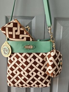 Spartina 449 Madison Leather & Linen Hipster, & Two Matching Accessories